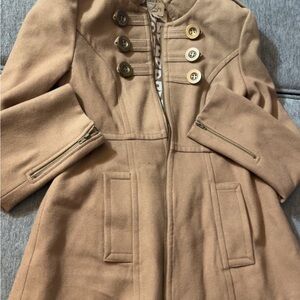 Tulle Brown and Cream Geometric Dot Lined Jacket